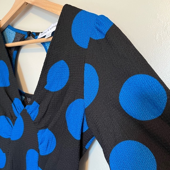 Emma & Michelle Blue Polka Dot Dress NWT - Picture 7 of 13